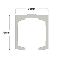 10-830-0-300MM MODULAR SOLUTIONS PART<BR>SLIDING DOOR RAIL , CUT TO THE LENGTH OF 300 MM